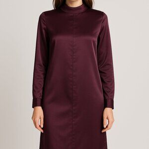 Inclán Studio Houston Silk Shift Dress Size 2 Eggplant Purple NWT $330 Sample